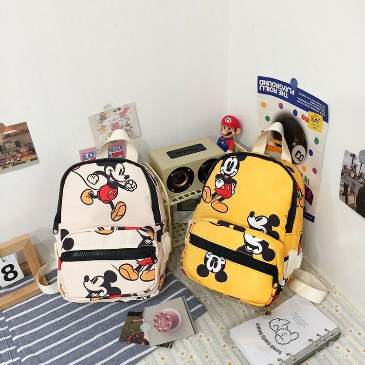 Disney New fashion Mickey Mouse Pattern borsa da scuola per bambini Cute Mickey Print zaino leggero