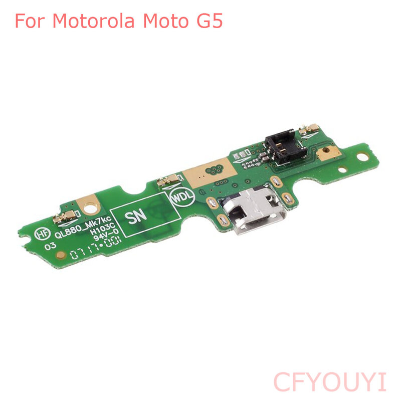 Konektor Dok Port pengisian daya USB baru bagian perbaikan kabel Flex papan PCB untuk Port pengisian daya Motorola Moto G5