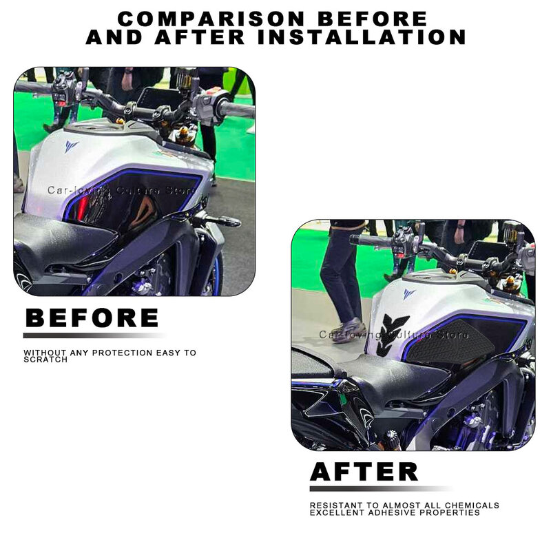 Nieuw Voor Yamaha Mt09 MT-09 Sp 2024 Motorfiets Kant Brandstoftank Pad Rubber Stickers Beschermer Anti-Kras Stickers