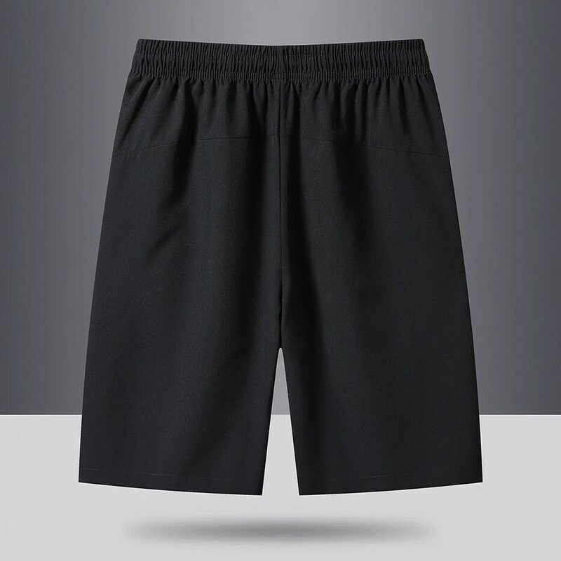 Shorts corrida de secagem rápida para homens, shorts casuais pretos, calças de praia grandes, verão, novo, 8XL, 7XL, 2024