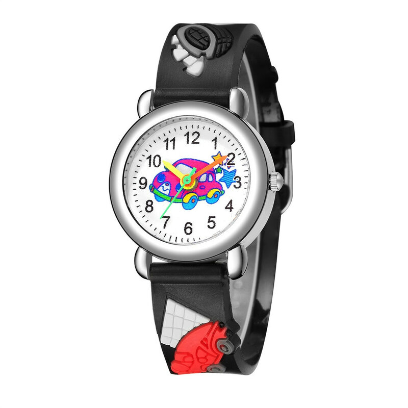Reloj con patrón de dibujos animados para niños, banda de cuero Simple, reloj de cuarzo analógico para niños, niñas, niños, estudiantes, regalo de fiesta de cumpleaños