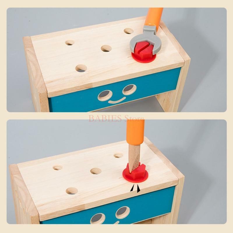 C9GB реалистичный ящик для инструментов для малышей, игрушка для ремонта, детская игрушка для разборки деревянных винтов в сборе