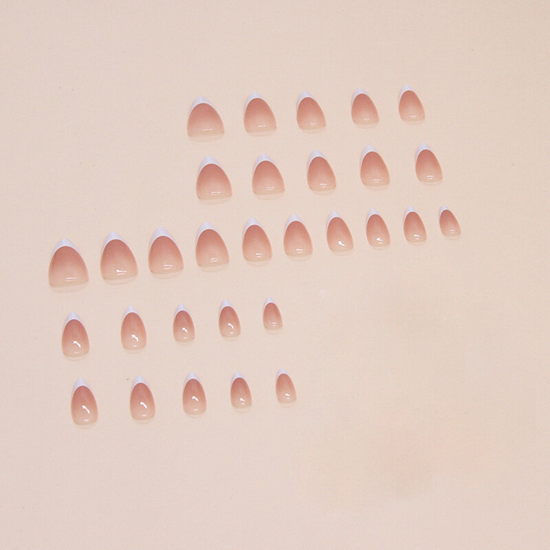 Gradient Französisch gefälschte Nägel y2k handgemachte Spitzen glänzen Chamäleon Flocken Hologramm Spiegel Maniküre Gothic Presse auf Nägeln 30 stücke