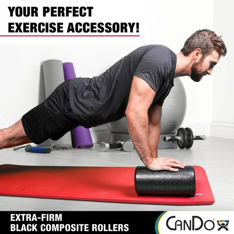 CanDo черные композитные поролоновые ролики высокой плотности для восстановления мышц, Массажная терапия, спортивное восстановление 6 дюймов x 36 дюймов круглые