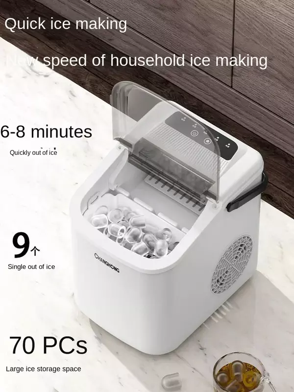 Ice Maker Outdoor 15KG Household Small Dormitory Student Intelligent Mini Fully Automatic Low Power Ice Maker 220V