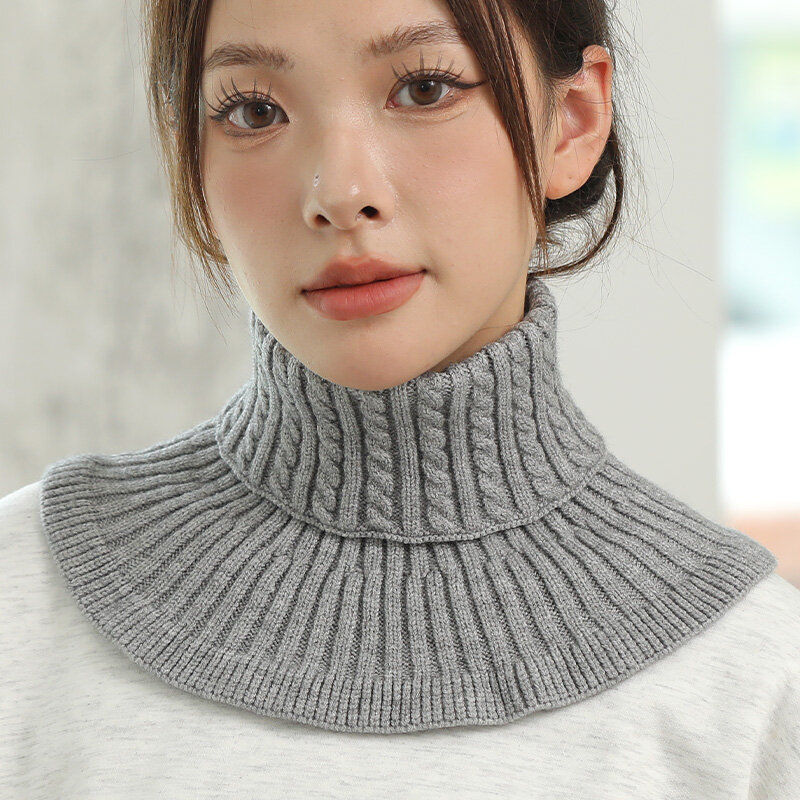 Warm Knitted Fake Collar Women Turtleneck Ruffles Knitted False Fake Collar Detachable Neck Warmer Winter Windproof Fake Collars