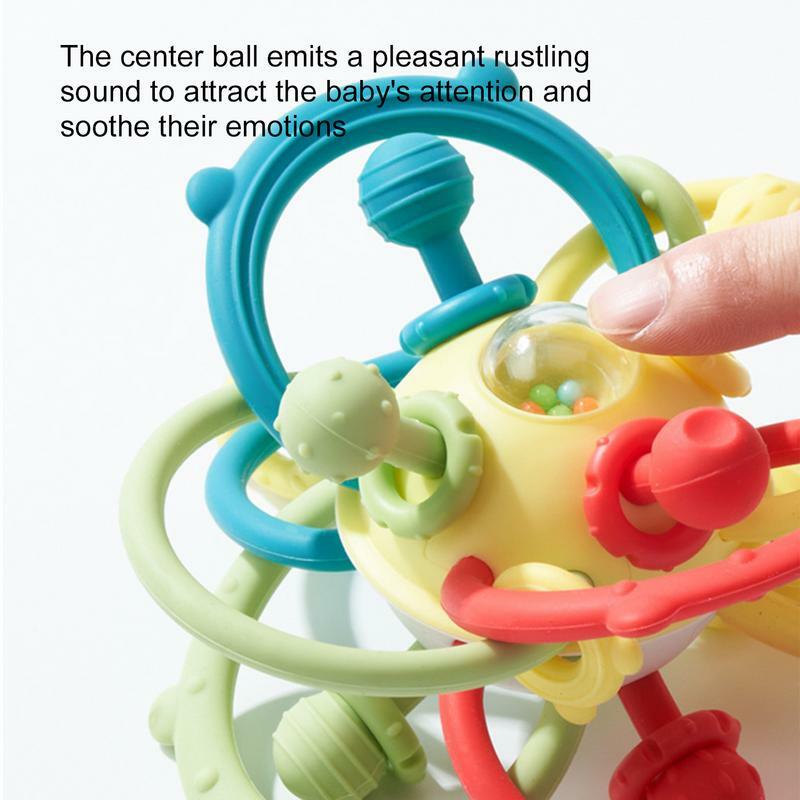 Jouets de dentition Montessori TeWindsor pour bébés, jouets à saisir, jouets mentaires oriels colorés, boule à mâcher alth