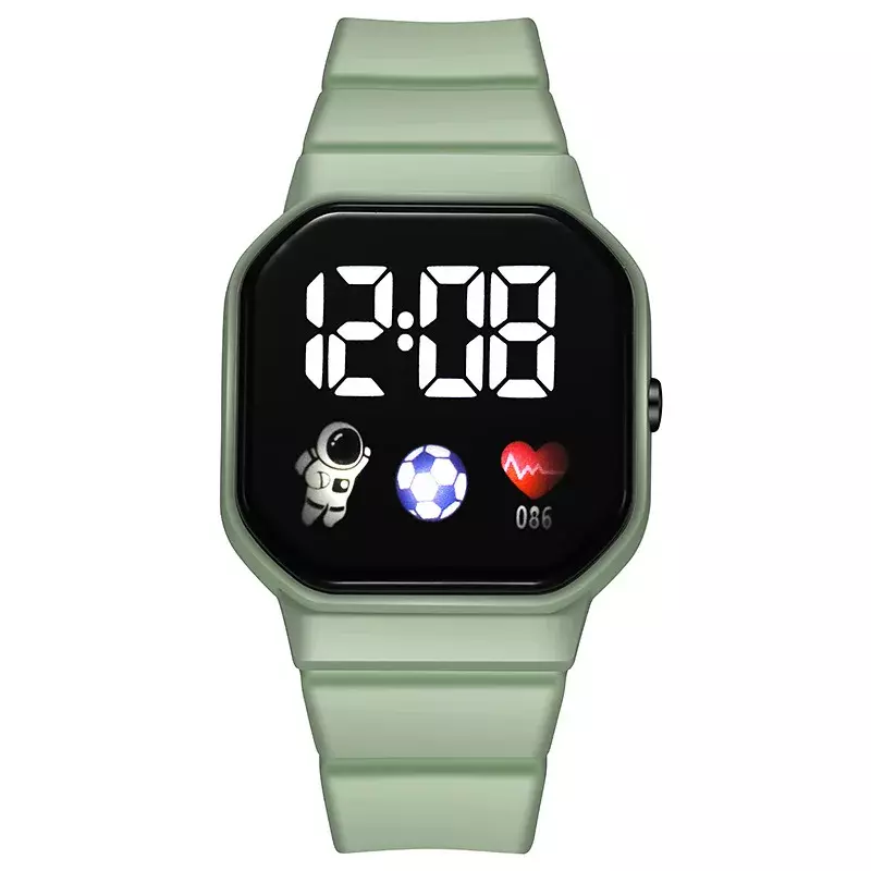Jam tangan LED Digital untuk anak, jam tangan olahraga tali silikon Spaceman tahan air, jam tangan elektronik untuk anak laki-laki dan perempuan, hadiah baru