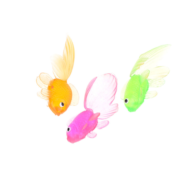 20ピース/ロット4センチメートルソフトゴムゴールド魚小さな金魚子供のおもちゃプラスチックシミュレーション小さな金魚ランダムな色