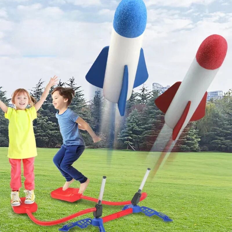 어린이용 에어 스톰프 로켓 풋 펌프 런처 장난감, 스포츠 게임 점프 스톰프, 야외 어린이 놀이 세트, 점프 스포츠 게임 장난감