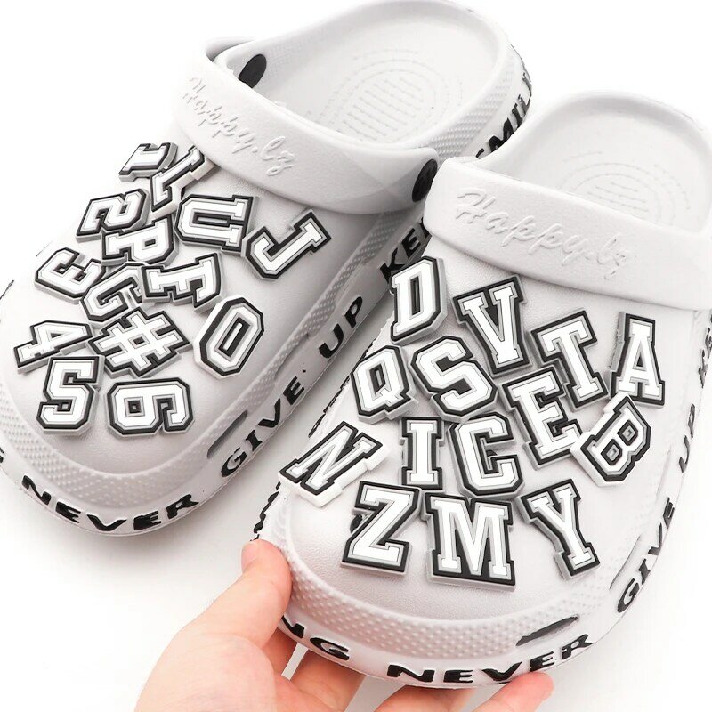 1 Pcs Letter Croc Shoe Charms for Clog Sandals Shoe Decoration Number Alphabet Characters DIY Shoes Pins for Boy Girl Men Women