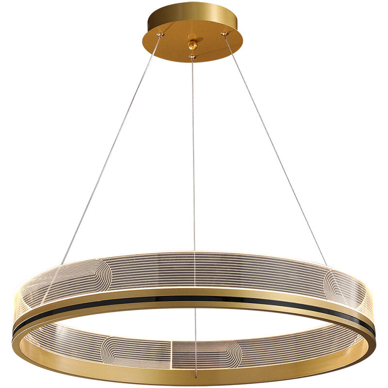Modern light luxury living room lamp simple round high-end creative personality dining room lamp living room chandelier