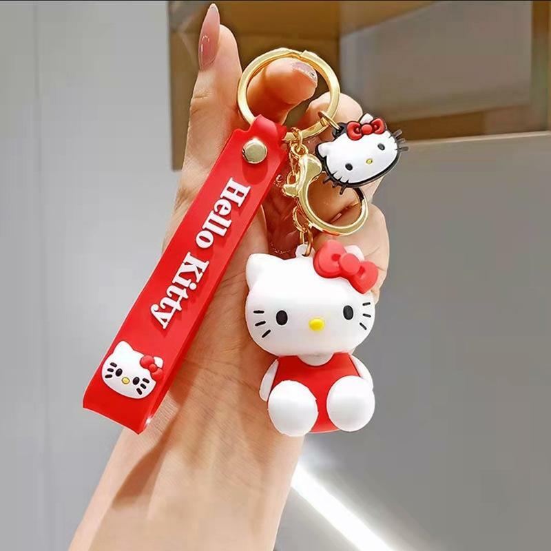 Kawaii Sanrio, Hello Kitty брелок мультяшная кукла милая котенка ПВХ брелок Мягкая резиновая Автомобильная брелок женская сумка кулон девочка подарок