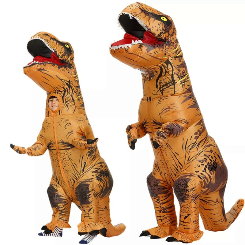 Tyrannosaurus Rex Inflatable Costume, Halloween Party Fancy Suit, Jurassic Mascot, Cartoon Animation, Adult, Kids Cosplay