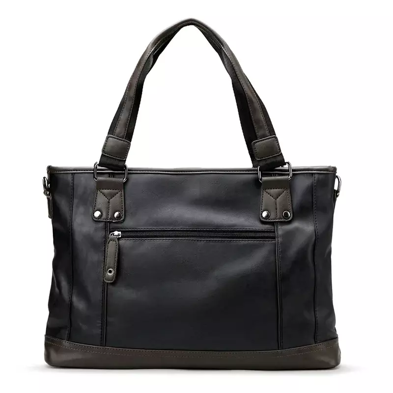 Brand Design Casual Men Briefcase Leather Business Bag Vintage Travel Men's Shoulder Messenger Bag Computer Laptop Bags bolso 가방