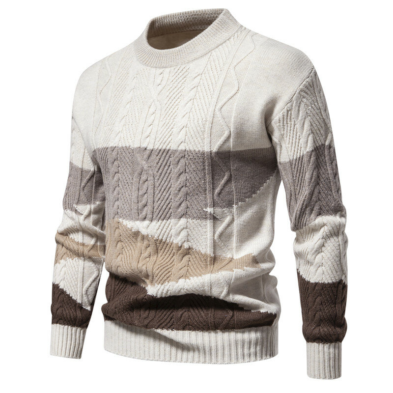 Suéter de moda para hombre, camisa de fondo de punto, otoño e invierno, nueva tendencia