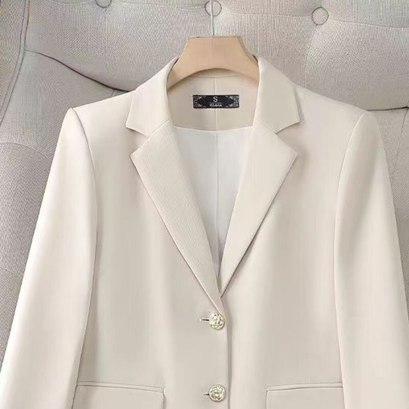 Lucyever 2024 Autumn New Black Blazers Women Korean High Quality Office Suit Jacket Ladies Fashion Long Sleeve Button Up Blazer
