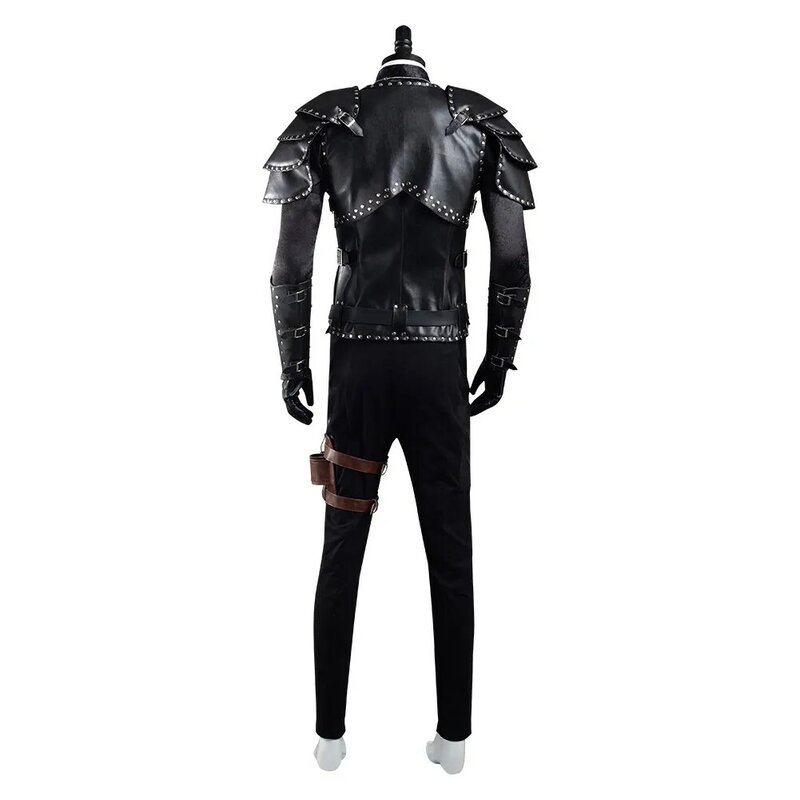 Geralt Costume of Rivia Cosplay Men Jacket Coat Top Pants Belt Wig Outfit For Adult Male Fantasia Halloween Carnival Party Suit