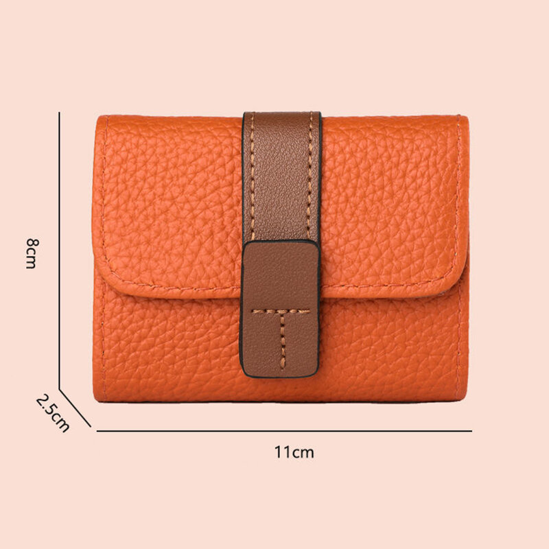 Solid Color PU Leather Women Multi-card Slot Credit Card Holder Business ID Card Case Wallet With Coin Pocket Driver License