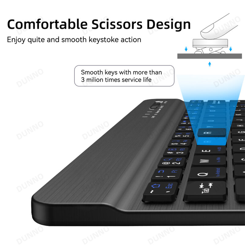 Keyboard Nirkabel Bantalan Sentuh untuk iPad Samsung Xiaomi Huawei Lenovo Teclado untuk IOS Android Windows Bluetooth Keyboard dan Mouse