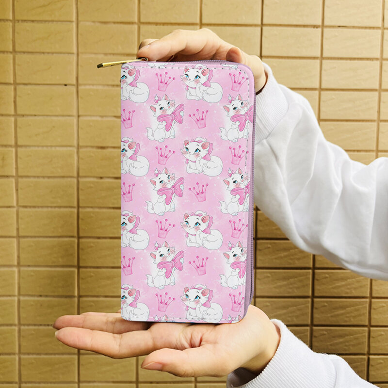 Disney Marie Cat W7410 slip Anime portafoglio portafogli per cartoni animati borsa per monete con cerniera borse Casual borsa per la conservazione delle carte regalo Unisex