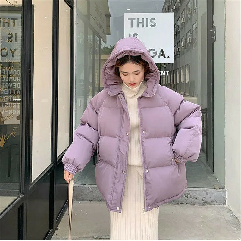 2023 New Women Short Jacket Winter Parkas Thick Hooded Cotton Padded Jackets Coats Female Loose Puffer Parkas Oversize Outwear