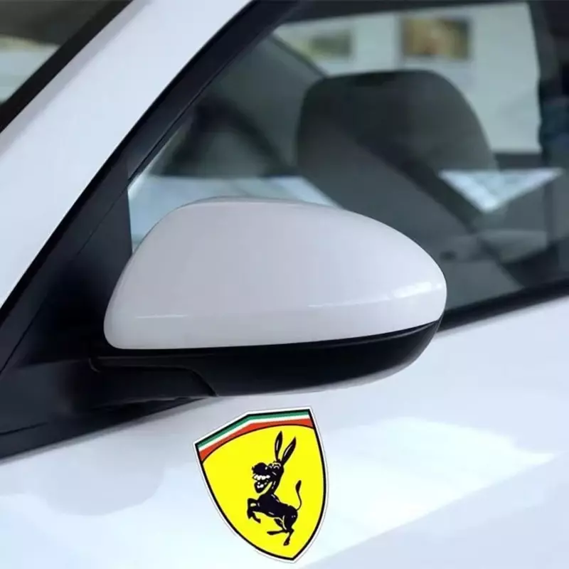 Pegatina de coche 3D con patrón de burro, calcomanía autoadhesiva para decoración de vehículos, accesorios de repuesto para Ferrari tipo 1
