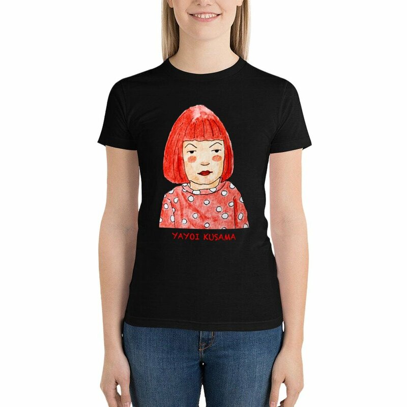 YAYOI 쿠사마 팬아트 티셔츠 여성, 오버사이즈 티셔츠