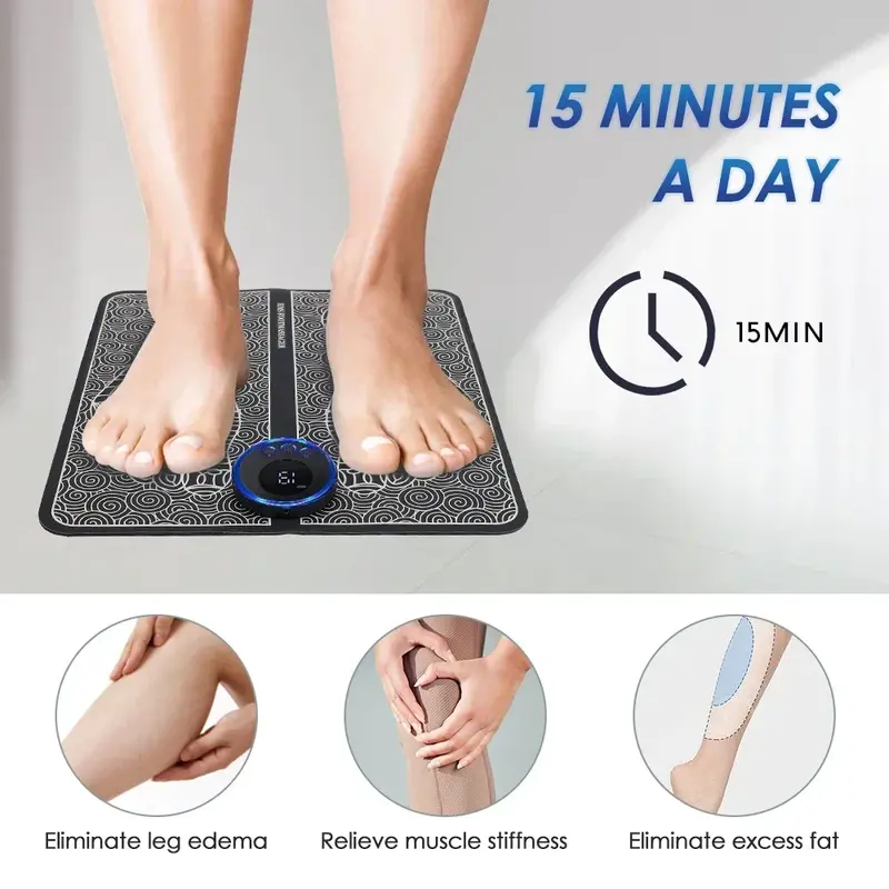 Masajeador eléctrico de pies para el hogar, esterilla para aliviar el dolor, circulación sanguínea, estimulación de puntos de acupuntura EMS, relajación muscular del pie