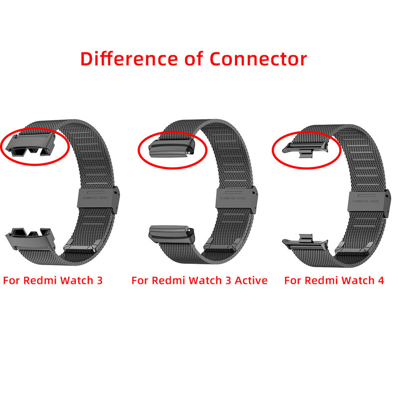 Correa Redmi Watch 4 para Xiaomi Redmi Watch 4 Smartwatch Pulsera de acero inoxidable para correa de reloj de repuesto roja Mi 4
