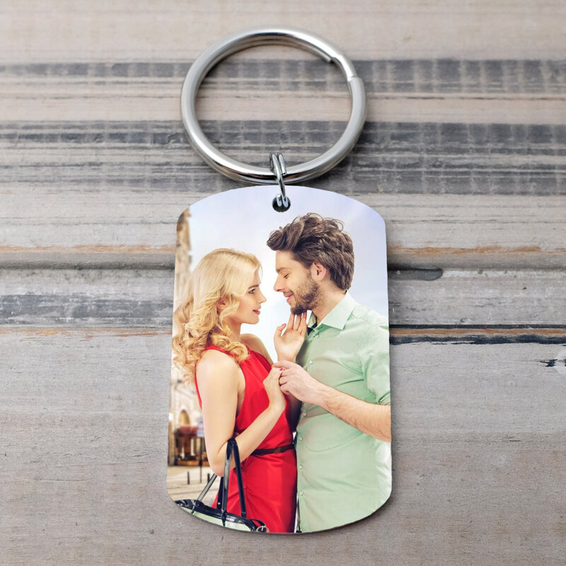 Photo Keychain Drive Safe Keychain Gift Personalized Picture Key Ring Custom Keychain Photo Gift for Him Anniversary Gift