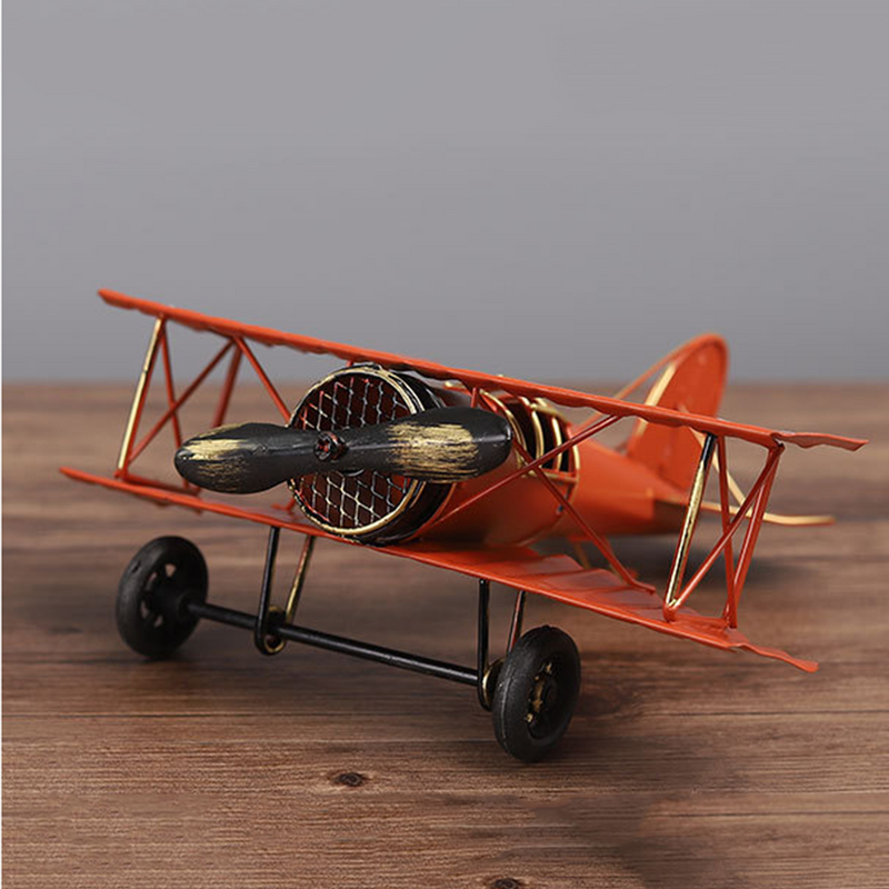Modelo de avión de Metal de hierro Vintage, artesanía para fotos, accesorios para niños, decoración del hogar, adorno, decoración de escritorio