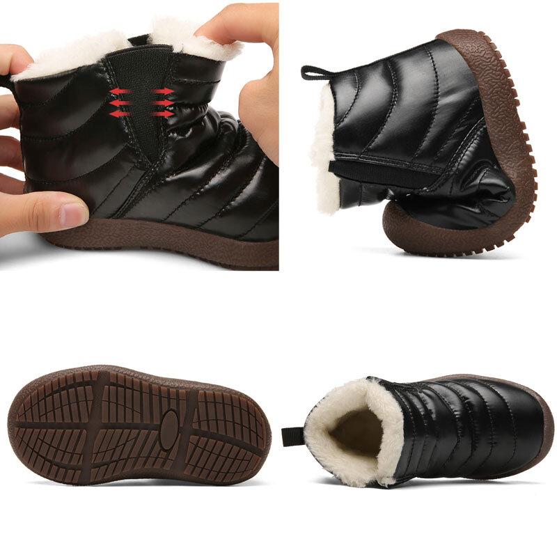 Botas de nieve impermeables para niños pequeños, botines de goma a la moda, para mantener el calor, invierno, 2022