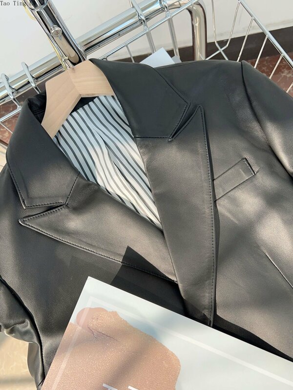 本物のシープスキンの女性用本革ジャケット,新しい春のファッション,2023