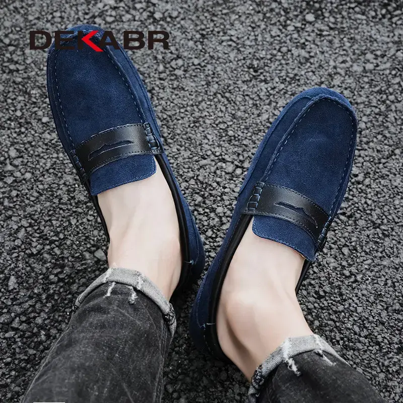 DEKABR 남성용 캐주얼 신발, 통기성 슬립온 신발, 디자이너 로퍼, 용수철 여름