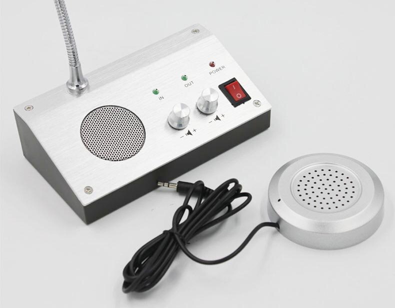 9908 Dual-Way Counter Interphone Audio Record Anti-interference Window Intercom System For Bank Hospital Bus Station