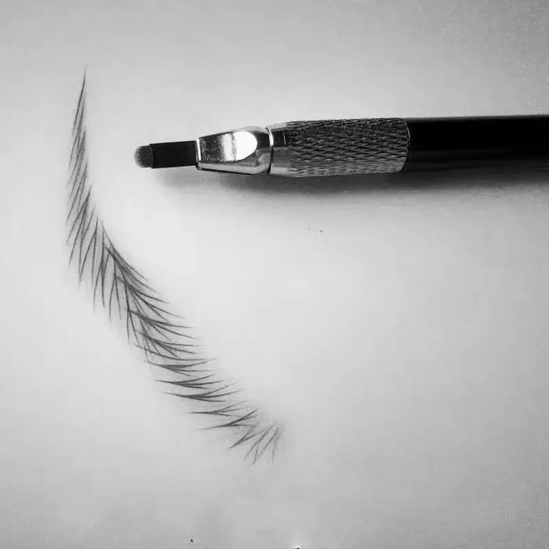 500 Stück hochwertige Einweg 18u Tattoo Nadeln Augenbrauen u Form Haar von für Augenbrauen Microb lading Permanent Make-up manuellen Stift