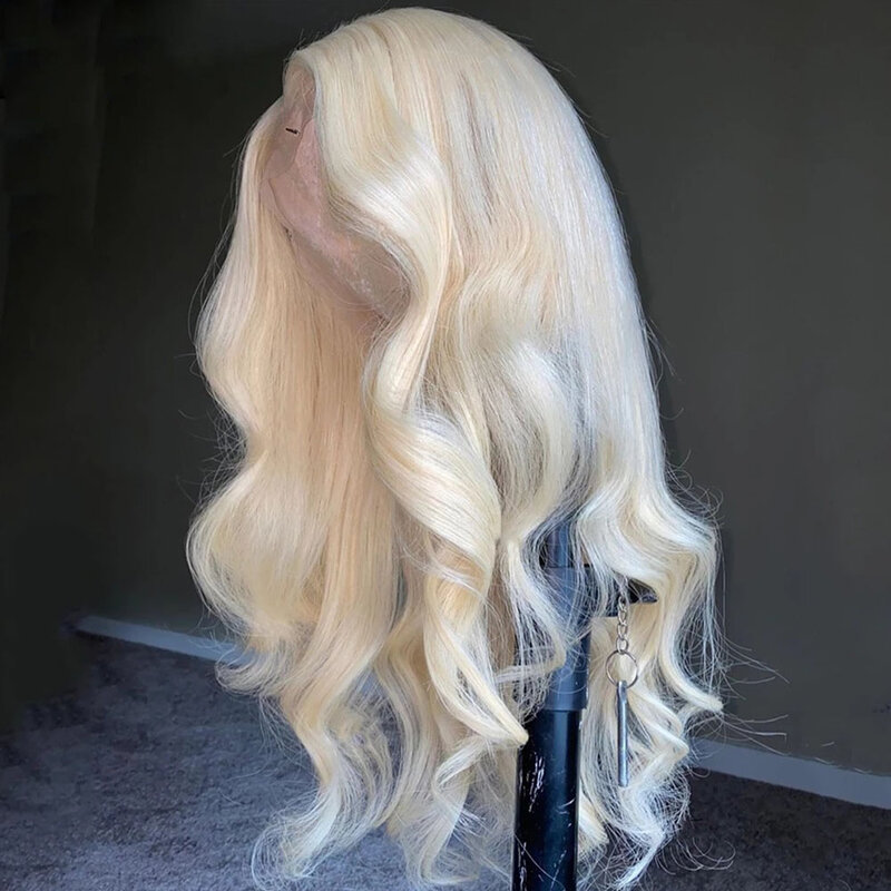 Lange blonde 180 leimlos weich 26 "Dichte Body Wave Lace Front Perücke für schwarze Frauen Babyhair täglich vor gezupft hitze beständig