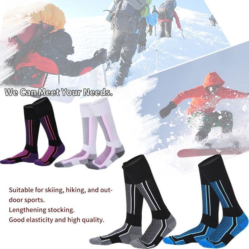Chaussettes de Ski en coton épais, chaussettes de Sport, Snowboard, Compression, Golf, prévention des varices, chaussettes thermiques
