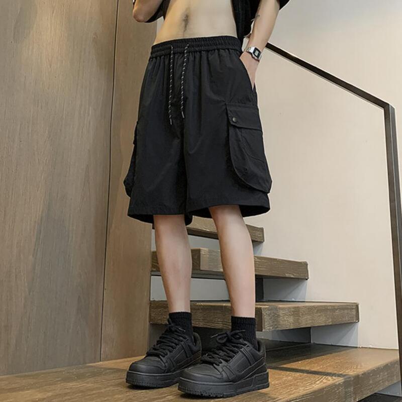 Atmungsaktive Trainings shorts Leichte, atmungsaktive Sports horts Herren-Cargo-Shorts mit mehreren elastischen Taschen für Streetwear
