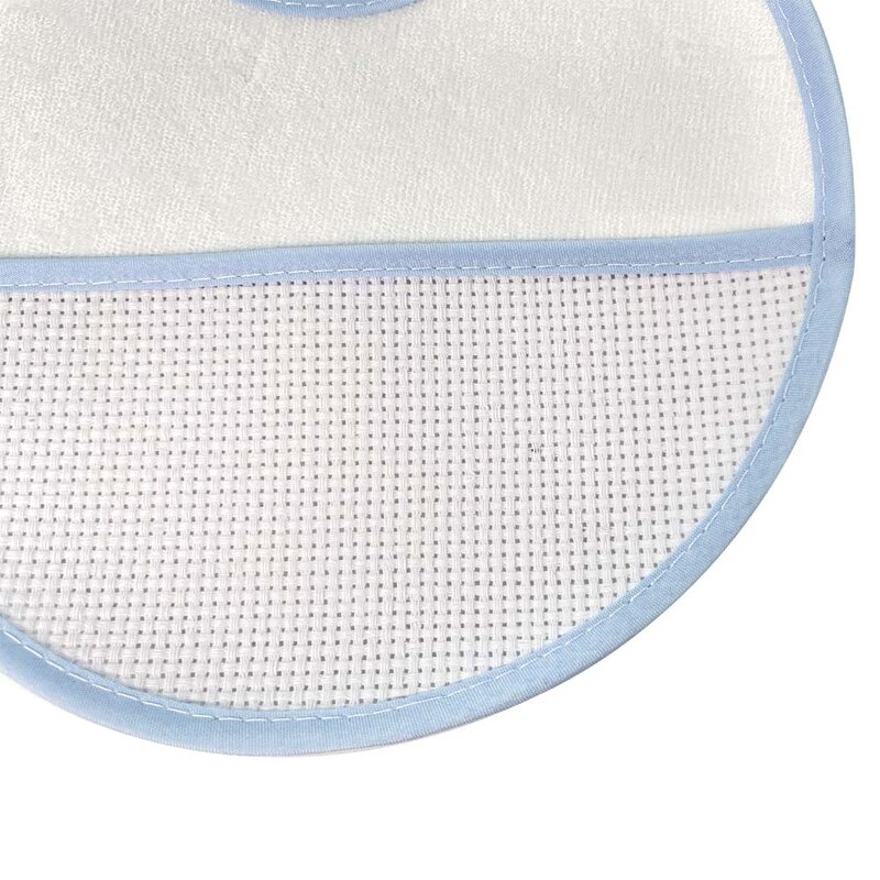 Darmowa wysyłka 12 sztuk/zestaw YB0011 niebieski dziecko wodoodporne śliniaki dziecięce śliniaki ręczniki śliniaki dla niemowląt Cross stitch śliniak dla niemowląt