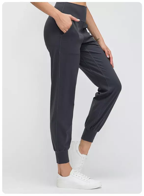 Calça feminina de ioga slim fit, calça esportiva cortada com logotipo impresso, leggings elásticas de fitness, amigável à pele, folgada, nova