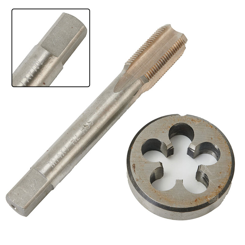 Metric Tap+Die Set Thread Kit CNC Tool Replacement High stainless steel Right hand M14×1.0mm Plug Supplies Useful