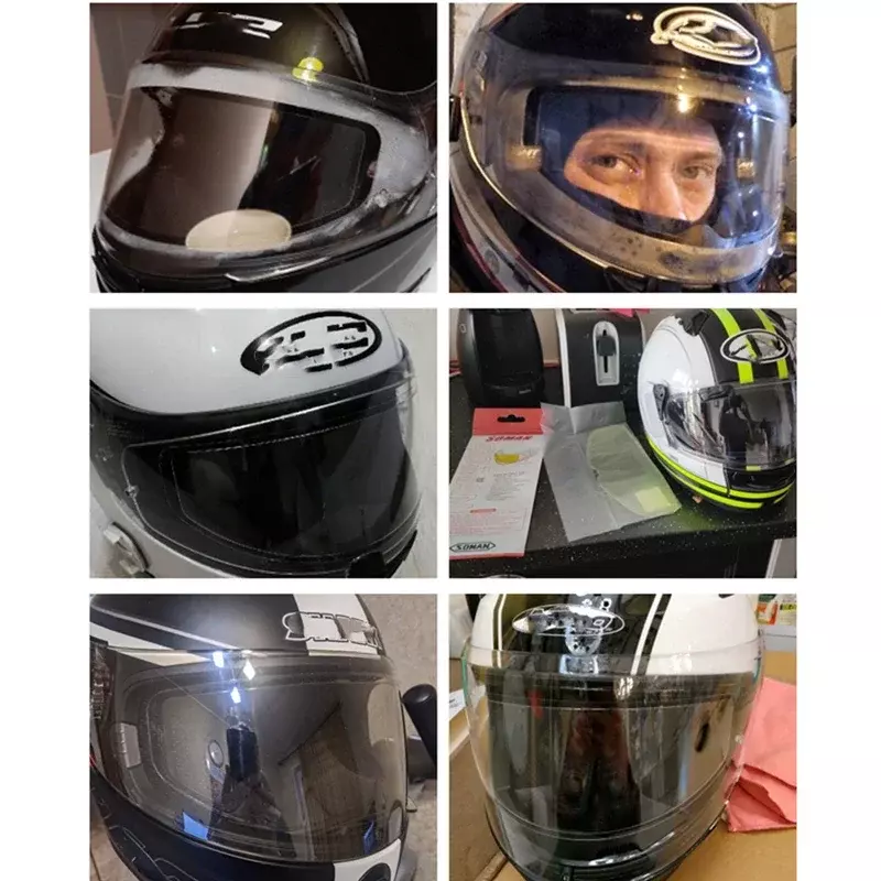 헬멧 투명 김서림 방지 패치, 방수 보호 필름, 범용 렌즈 필름, 오토바이 바이저, 모토 액세서리