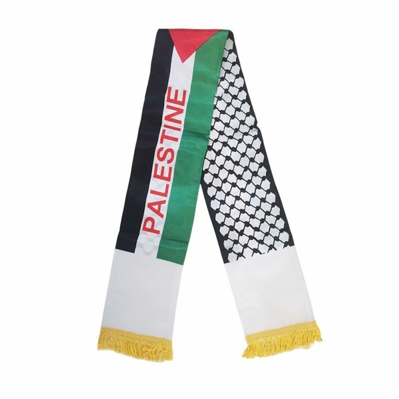2023 Palestinian Flag Scarf Palestine National Day Scarves Football Team Barca Palestinian Shawl Flag Double Side Scarf 14x135cm