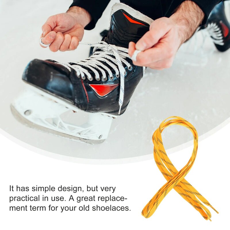 Lacets Lumineux pour Patins de Hockey sur Glace, Tendeur de Chaussures Cirées, Cordes Derby Plates, Extracteur Large, Protecteur de Morsure