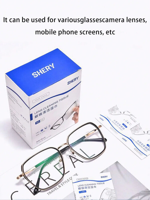 แว่นตาแบบใช้แล้วทิ้งอเนกประสงค์50/100ชิ้นโทรศัพท์มือถือหน้าจอคอมพิวเตอร์ผ้าเช็ดทำความสะอาด/ป้องกันหมอก