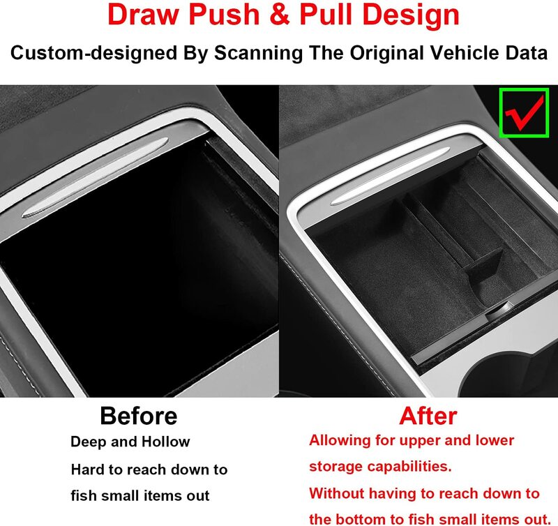 Per Tesla Model 3 2022 modello Y 2023 scatola portaoggetti bracciolo centrale scatola nascosta portabicchieri accessori interni