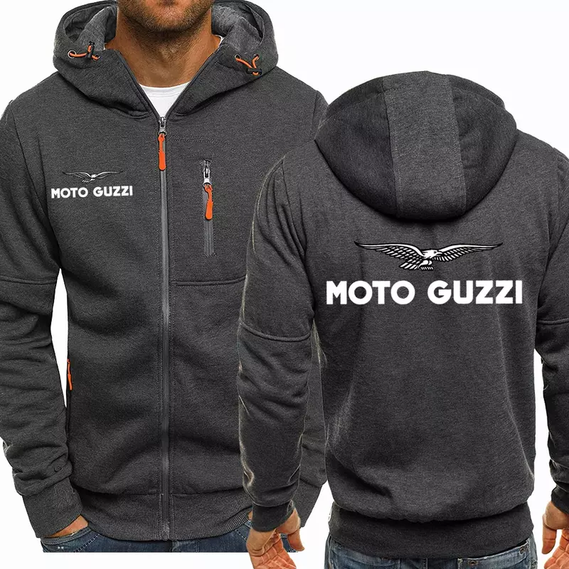 2023 neue Frühling Herbst Moto Guzzi Hoodie Herrenmode Langarm Reiß verschluss Baumwolle Hip-Hop Harajuku Hoody Freizeit jacke