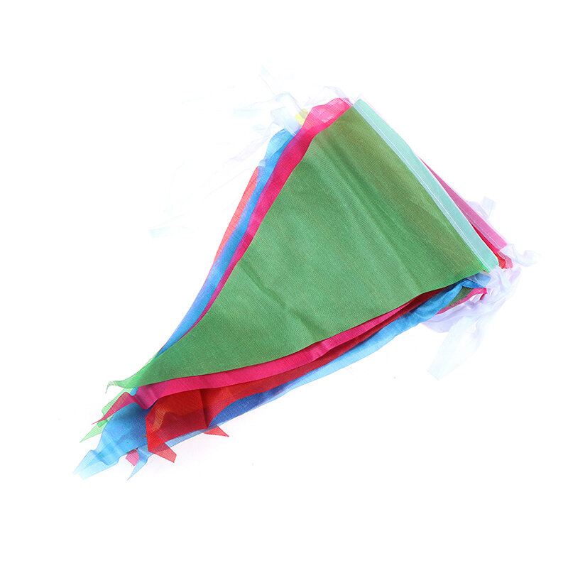 8 M bendera segitiga berwarna-warni Pennant String Banner Festival dekorasi pesta liburan